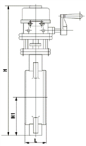 D973H電動硬密封對夾蝶閥外形尺寸圖