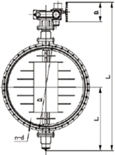 TD941W電動通風蝶閥外形尺寸圖