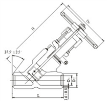直流式對焊截止閥外形尺寸圖