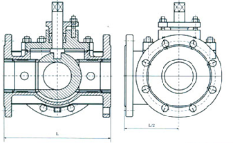 夾套保溫三通球閥外形尺寸圖