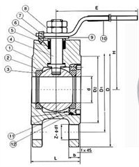  Q71、Q41對(duì)夾球閥外形尺寸圖