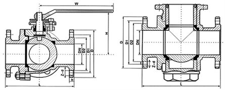 三通球閥外形尺寸圖