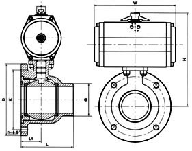 Q641氣動放料球閥結(jié)構圖