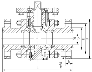 長輸管線高壓鍛鋼球閥外形尺寸圖 長輸管線高壓鍛鋼球閥外形尺寸圖