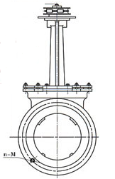 鏈輪對夾式刀形閘閥簡圖 鏈輪對夾式刀形閘閥簡圖