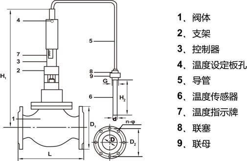 ZZWP自力式溫度調節閥結構圖